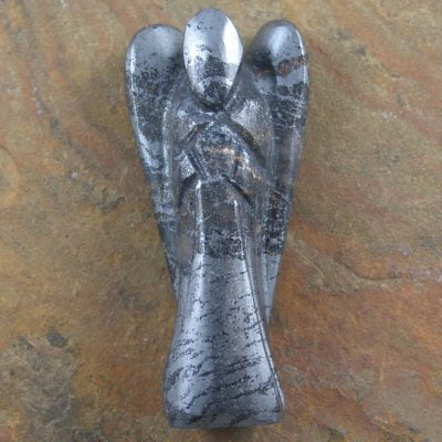 5cm Hematite Carved Angel