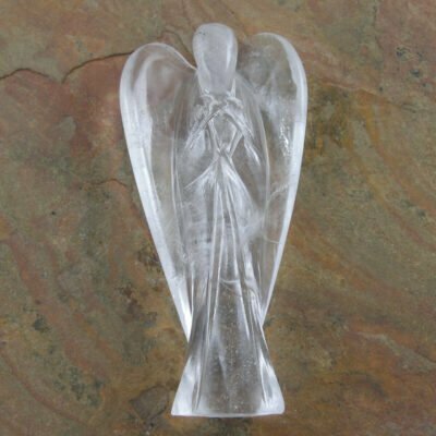 8cm Clear Quartz Carved Angel