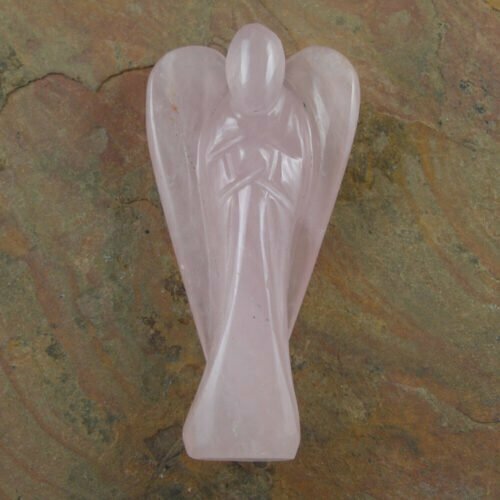 8cm Rose Quartz Carved Angel