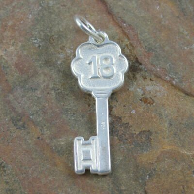 Sterling Silver 18 Key Charm