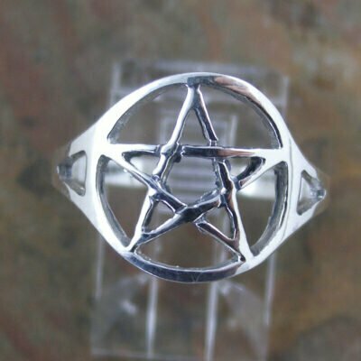 Sterling Silver 13.75mm Pentagram Ring