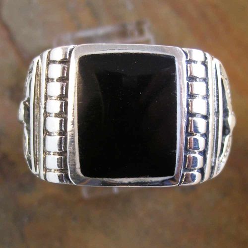 Sterling Silver Gents Onyx Ring