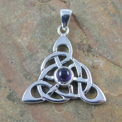 Sterling Silver Amethyst Triquetra Pendant