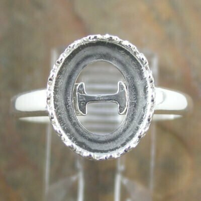 12x10mm Sterling Silver Ring Cabachon Setting