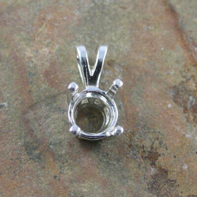 Sterling Silver 6mm Notched Pendant Setting