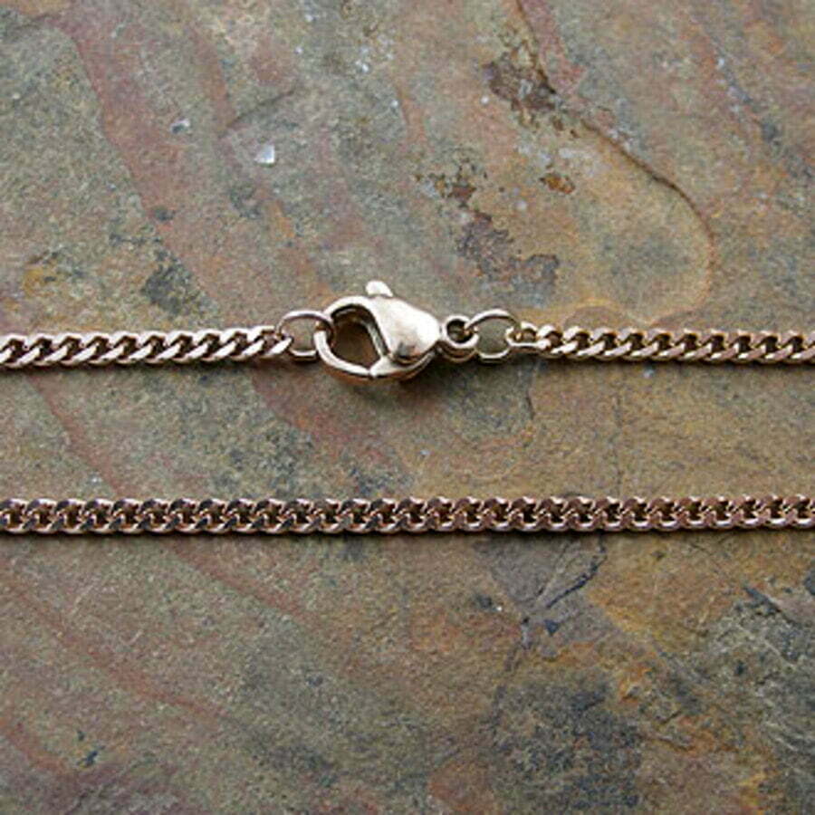 Stainless Steel Rose Gold 55cm Diamond Cut Curb Chain Transglobal