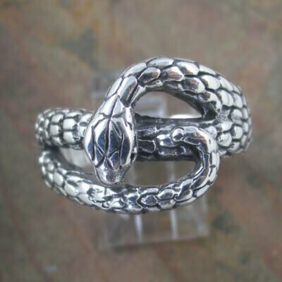 Sterling Silver 17mm Snake Ring