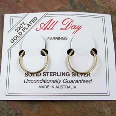 Large Sterling Silver Hard Gold Plated Sleepers
