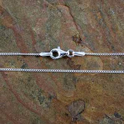 Light Weight Sterling Silver Curb Chain Necklace
