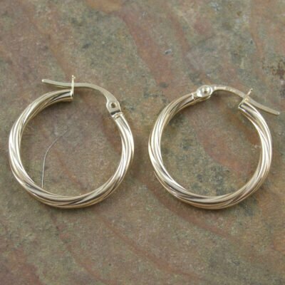 Italian 9ct Gold 13mm Hoop Earrings